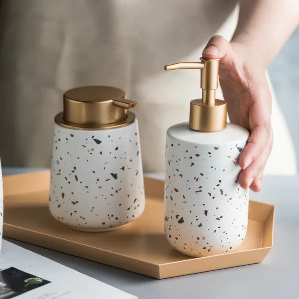 Verona Terrazzo Ceramic Liquid Soap Dispenser