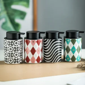Vienna Matte Geometric Ceramic Foaming Soap Dispenser