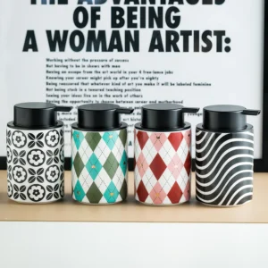 Vienna Matte Geometric Ceramic Foaming Soap Dispenser