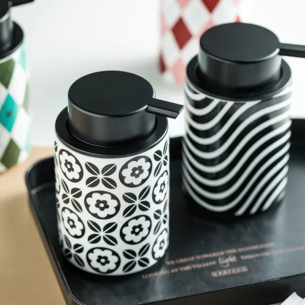 Vienna Matte Geometric Ceramic Foaming Soap Dispenser