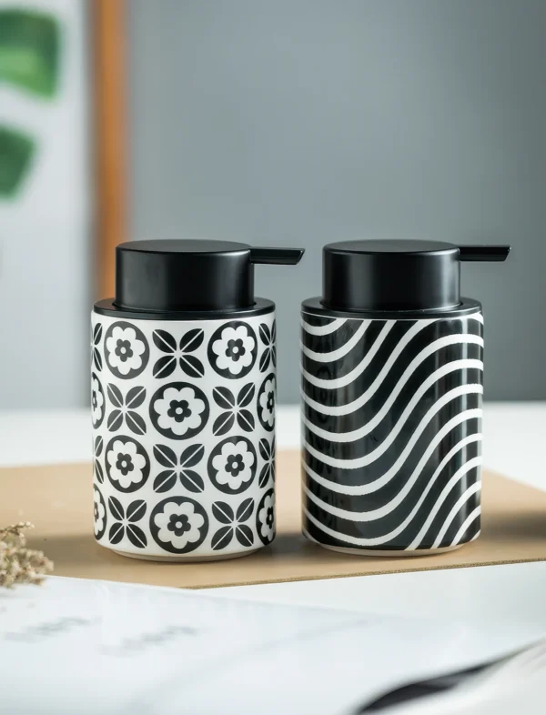Vienna Matte Geometric Ceramic Foaming Soap Dispenser
