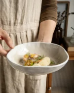 Arles Crackle Glaze Ceramic Deep Plate