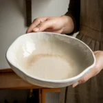 Arles Crackle Glaze Ceramic Deep Plate
