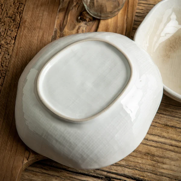 Arles Crackle Glaze Ceramic Deep Plate