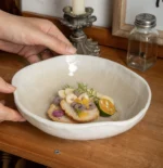 Arles Crackle Glaze Ceramic Deep Plate