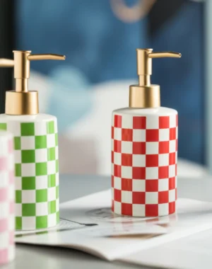 Brighton Checkerboard Ceramic Liquid Soap Dispenser