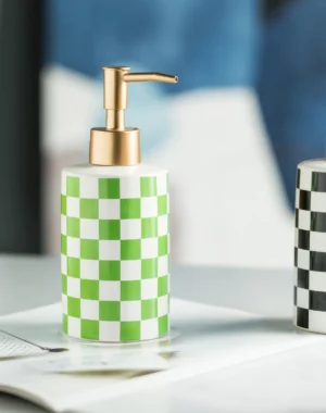 Brighton Checkerboard Ceramic Liquid Soap Dispenser