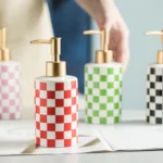 Brighton Checkerboard Ceramic Liquid Soap Dispenser