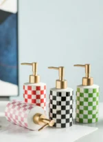 Brighton Checkerboard Ceramic Liquid Soap Dispenser