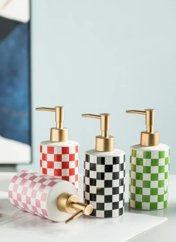 Brighton Checkerboard Ceramic Liquid Soap Dispenser