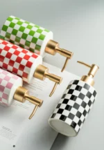 Brighton Checkerboard Ceramic Liquid Soap Dispenser