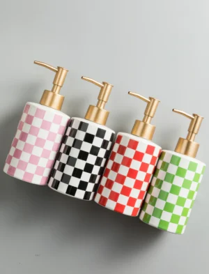Brighton Checkerboard Ceramic Liquid Soap Dispenser