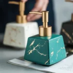 Cannes Gilded Marble Ceramic Liquid Soap Dispenser