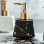 Cannes Gilded Marble Ceramic Liquid Soap Dispenser