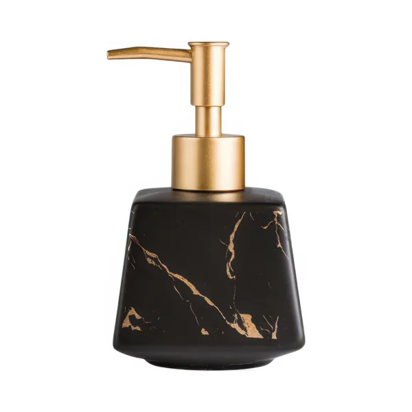 Cannes Gilded Marble Ceramic Liquid Soap Dispenser