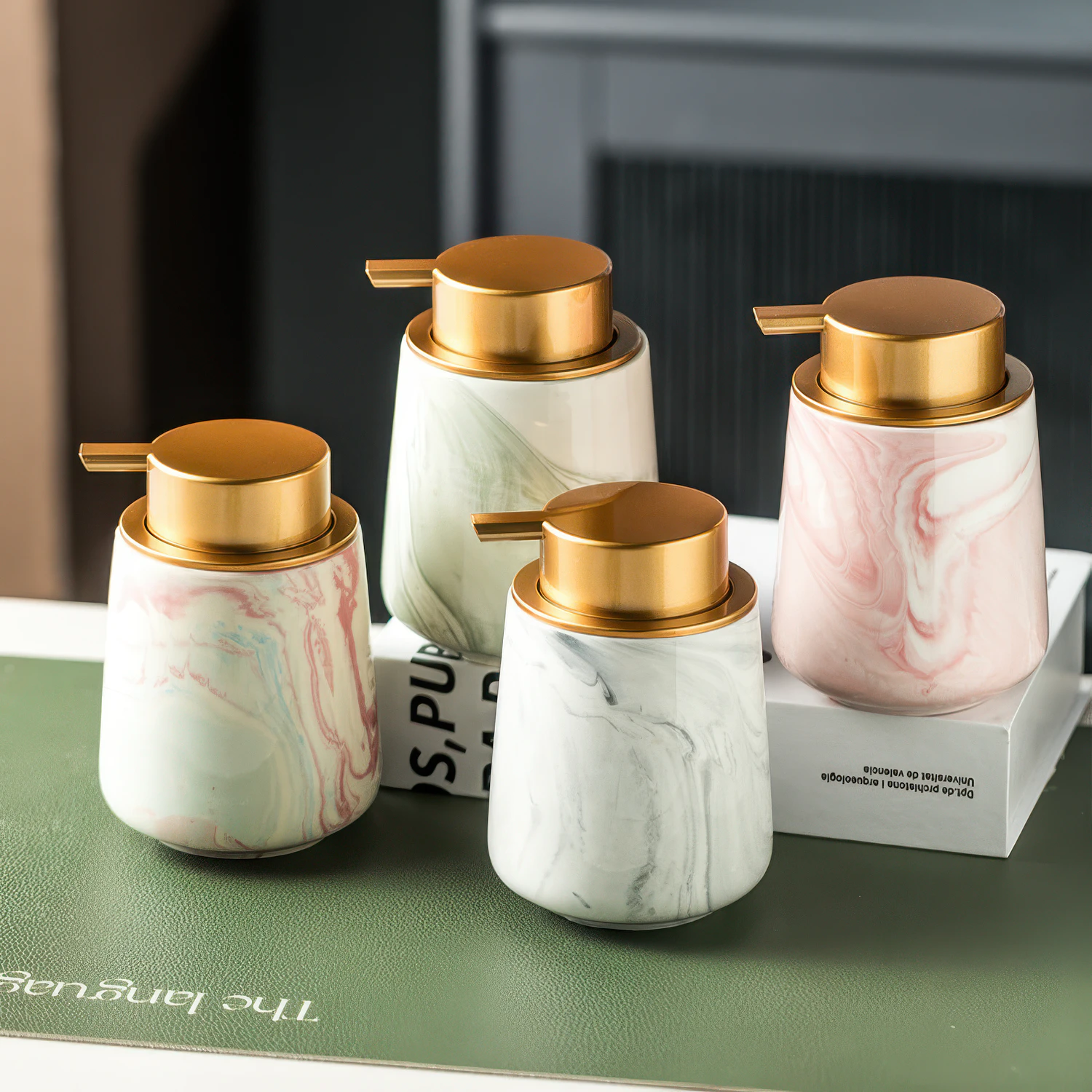 Carrara Marbled Ceramic Foaming Soap Dispenser Carrara Marbled Ceramic Foaming Soap Dispenser