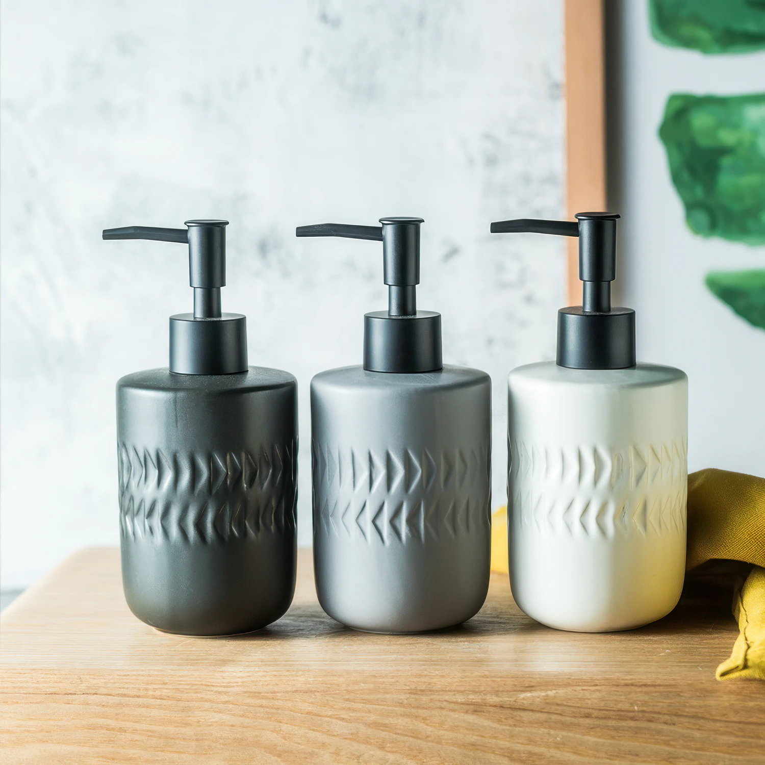 Copenhagen Etched Ceramic Liquid Soap Dispenser Copenhagen Etched Ceramic Liquid Soap Dispenser