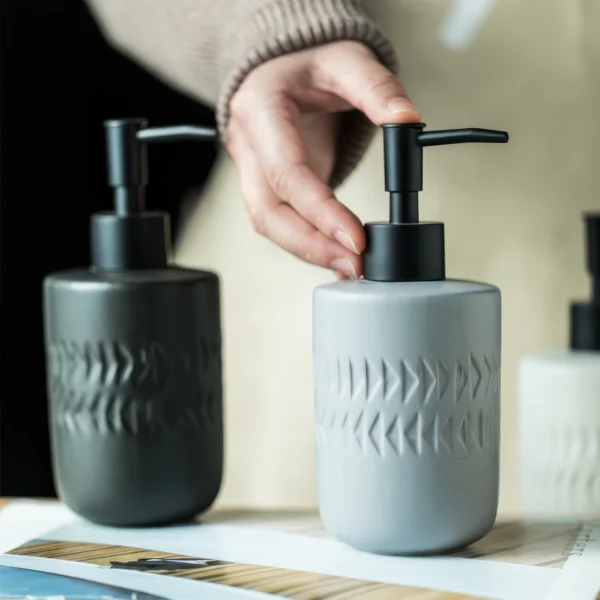 Copenhagen Etched Ceramic Liquid Soap Dispenser