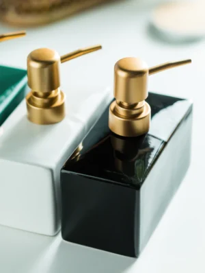 Florence Polished Block Ceramic Liquid Soap Dispenser