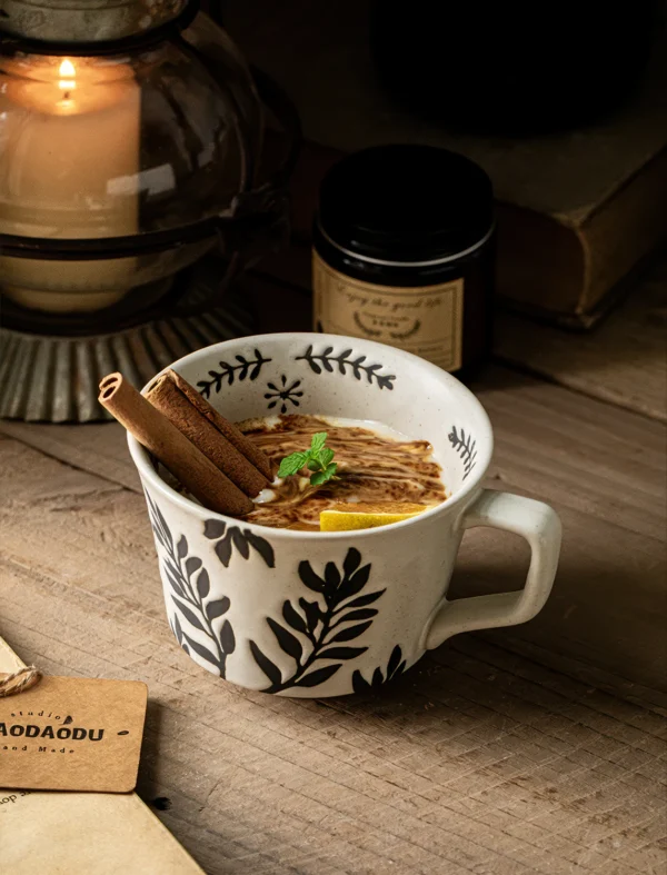 Kyoto Speckled Leaf Ceramic Mug