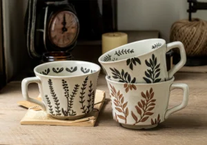 Kyoto Speckled Leaf Ceramic Mug