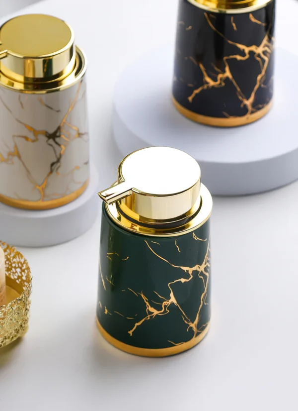 Milan Gilded Ceramic Foaming Soap Dispenser