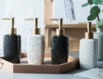 Palermo Textured Geometric Ceramic Liquid Soap Dispenser