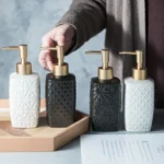 Palermo Textured Geometric Ceramic Liquid Soap Dispenser