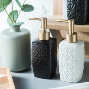 Palermo Textured Geometric Ceramic Liquid Soap Dispenser