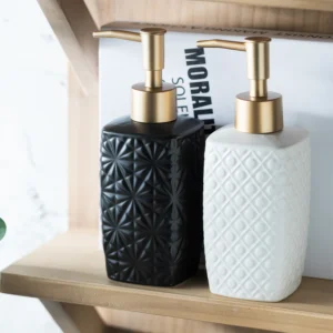 Palermo Textured Geometric Ceramic Liquid Soap Dispenser