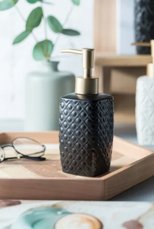 Palermo Textured Geometric Ceramic Liquid Soap Dispenser