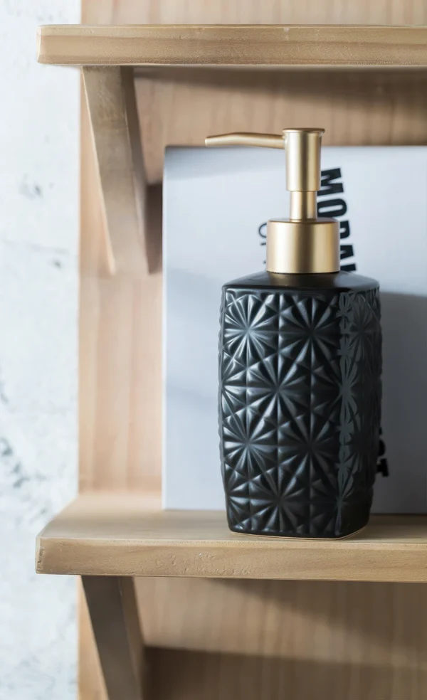 Palermo Textured Geometric Ceramic Liquid Soap Dispenser