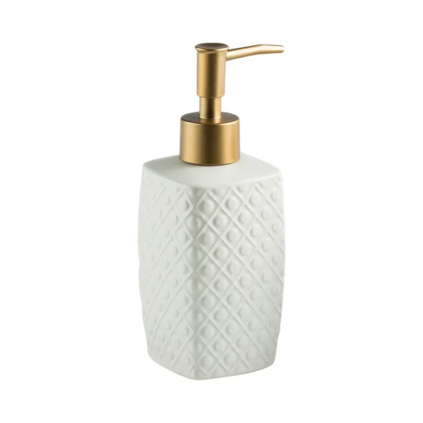 Palermo Textured Geometric Ceramic Liquid Soap Dispenser