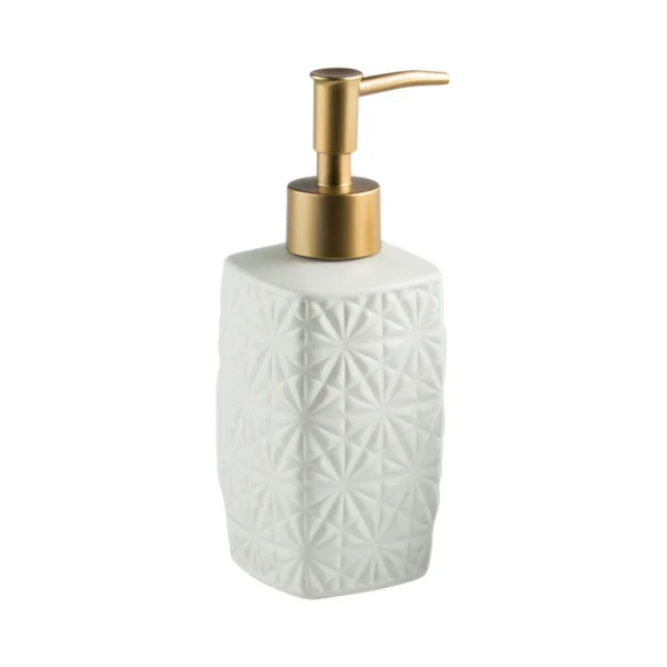 Palermo Textured Geometric Ceramic Liquid Soap Dispenser