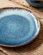 Santorini Reactive Glaze Ceramic Plate