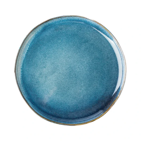 Santorini Reactive Glaze Ceramic Plate