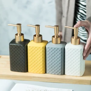 Seville Diamond Relief Ceramic Liquid Soap Dispenser