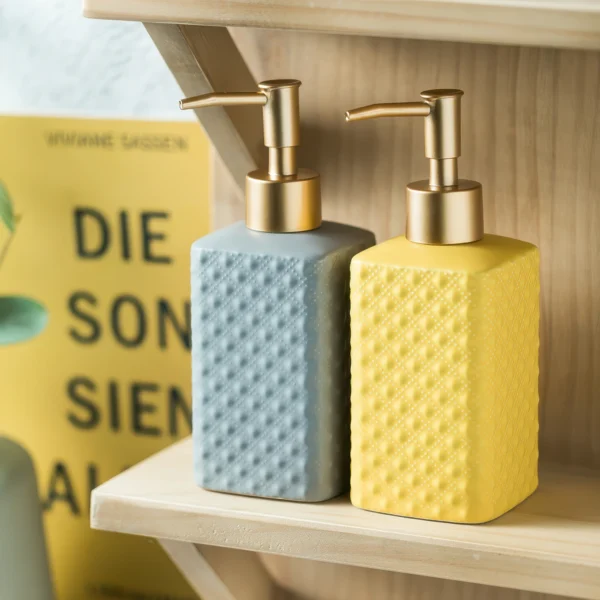 Seville Diamond Relief Ceramic Liquid Soap Dispenser