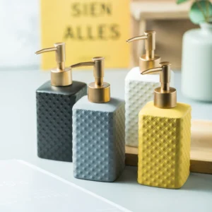 Seville Diamond Relief Ceramic Liquid Soap Dispenser