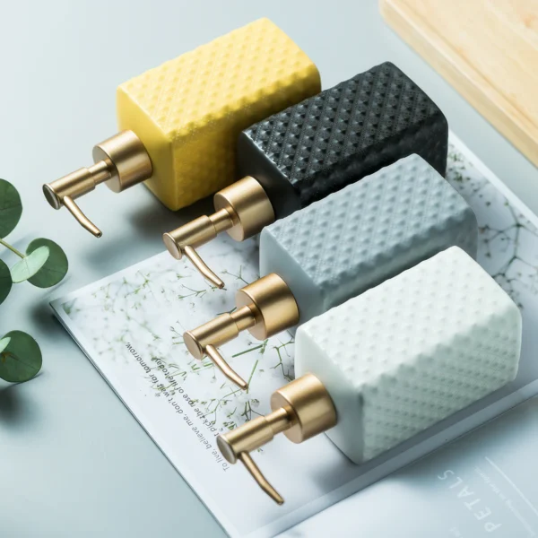 Seville Diamond Relief Ceramic Liquid Soap Dispenser