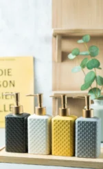Seville Diamond Relief Ceramic Liquid Soap Dispenser