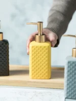 Seville Diamond Relief Ceramic Liquid Soap Dispenser