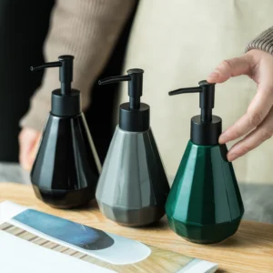 Siena Geometric Glossy Ceramic Liquid Soap Dispenser