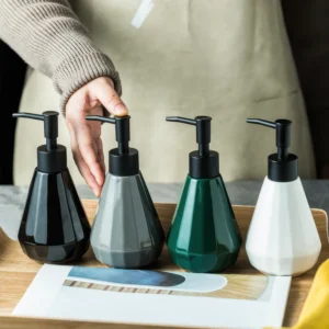 Siena Geometric Glossy Ceramic Liquid Soap Dispenser