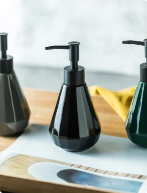 Siena Geometric Glossy Ceramic Liquid Soap Dispenser