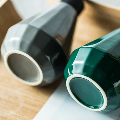 Siena Geometric Glossy Ceramic Liquid Soap Dispenser