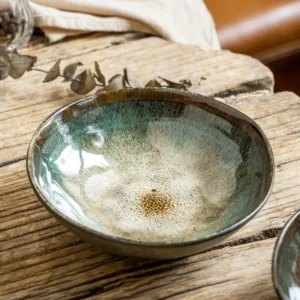Sintra Reactive Peacock Ceramic Bowl