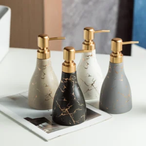 Venice Gilded Marble Ceramic Liquid Soap Dispenser