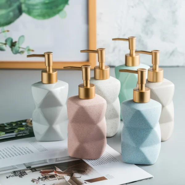 Vikos Faceted Ceramic Liquid Soap Dispenser