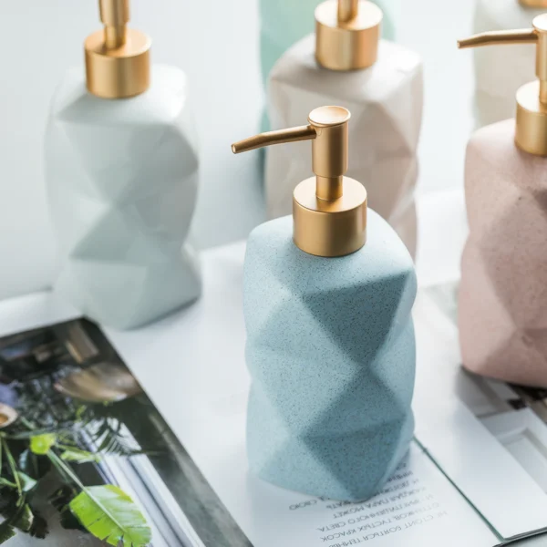 Vikos Faceted Ceramic Liquid Soap Dispenser